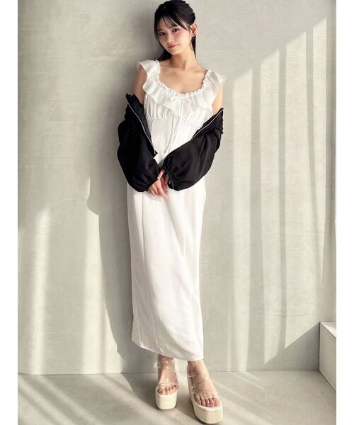 RESEXXY（リゼクシー）の「ギャザークロップドブルゾン（ブルゾン・レディース・ブラック/ラベンダー/ホワイト・FREE）」の19枚目の写真