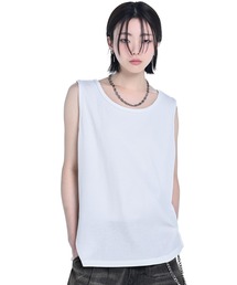 (新品) SURALA ホワイトタンクトップ&クロップドトップ Lサイズ クロップド」に該当するレディースのタンクトップ（ホワイト/白色系