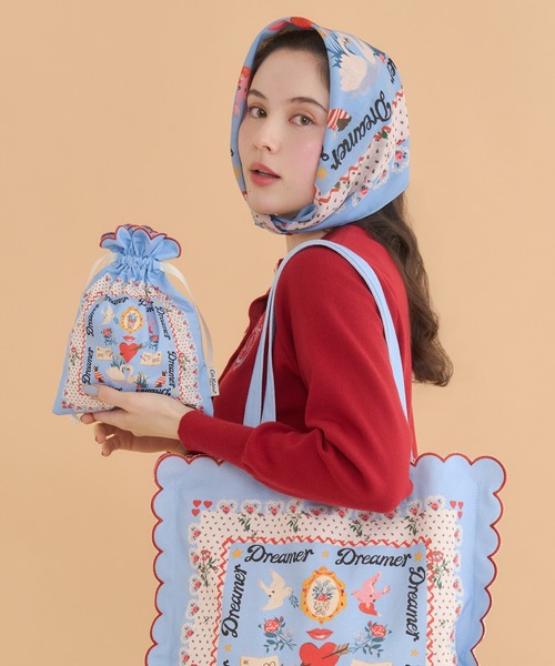 Cath Kidston(キャスキッドソン)の「スカーフハンカチ Dreamer(ハンカチ/ハンドタオル・レディース・ブルー・FREE)」の3枚目の写真