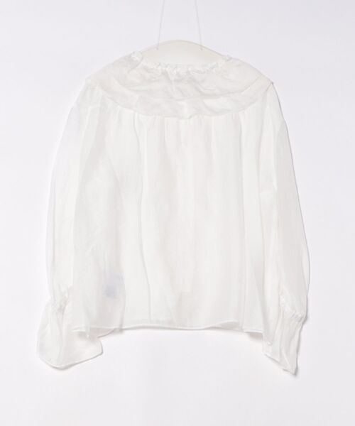 PICCIN PERLA（ピッチンペルラ）の「フリルシアーブラウス（シャツ/ブラウス・レディース・ピンク/ブラック/オフホワイト・M）」の18枚目の写真