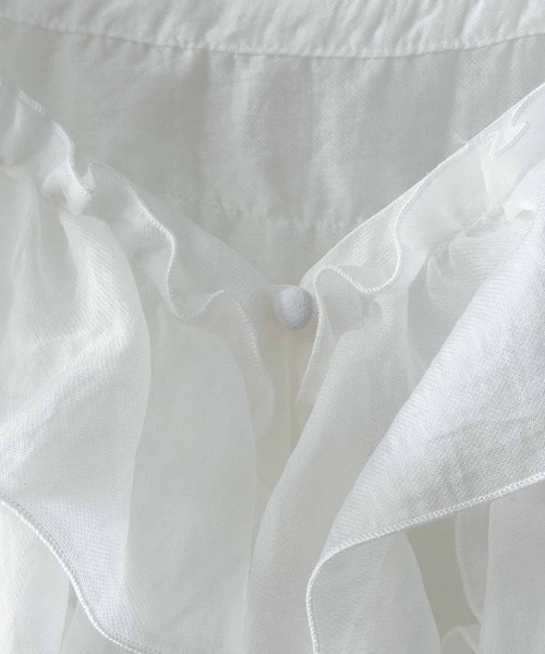 PICCIN PERLA（ピッチンペルラ）の「フリルシアーブラウス（シャツ/ブラウス・レディース・ピンク/ブラック/オフホワイト・M）」の9枚目の写真