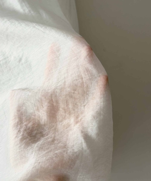 PICCIN PERLA（ピッチンペルラ）の「フリルシアーブラウス（シャツ/ブラウス・レディース・ピンク/ブラック/オフホワイト・M）」の7枚目の写真