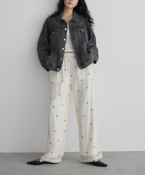 Aunt Marie's（アントマリーズ）の「フェードダイデニムオーバージャケット（デニムジャケット・レディース・ブラック/ブラウン・FREE）」の13枚目の写真