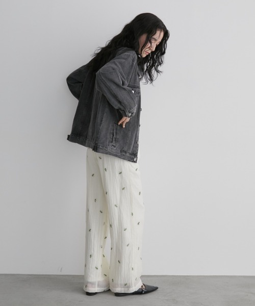 Aunt Marie's（アントマリーズ）の「フェードダイデニムオーバージャケット（デニムジャケット・レディース・ブラック/ブラウン・FREE）」の16枚目の写真