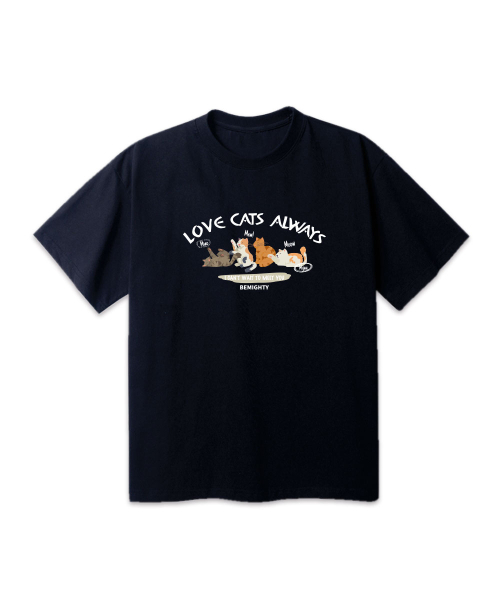 BEMIGHTY（ビーマイティー）の「ラブキャッツ オーバーサイズ 半袖Tシャツ [ブラック]（Tシャツ/カットソー・メンズ・その他・LARGE/X-LARGE/XX-LARGE）」の2枚目の写真