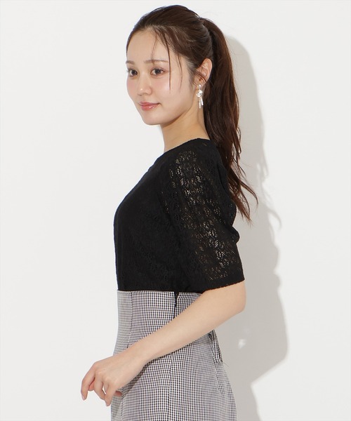 WILLSELECTION（ウィルセレクション）の「レースクルーネックトップス（Tシャツ/カットソー・レディース・ブラック/オフホワイト・FREE）」の18枚目の写真