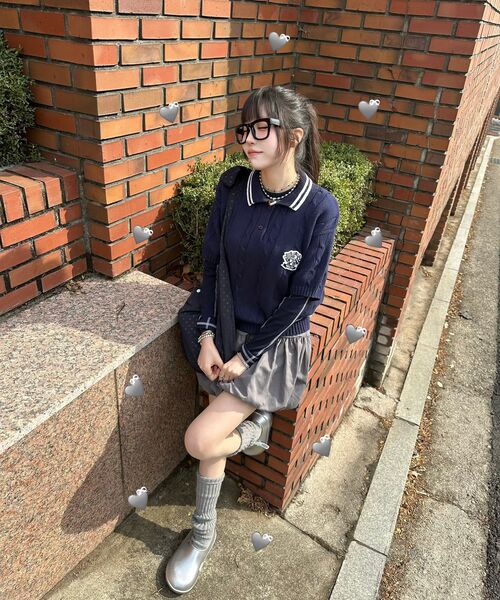 KIJIKO(キジコ)の「ke904-Dot Hobo Bag Navy(メッセンジャーバッグ・レディース・ネイビー・FREE)」の2枚目の写真