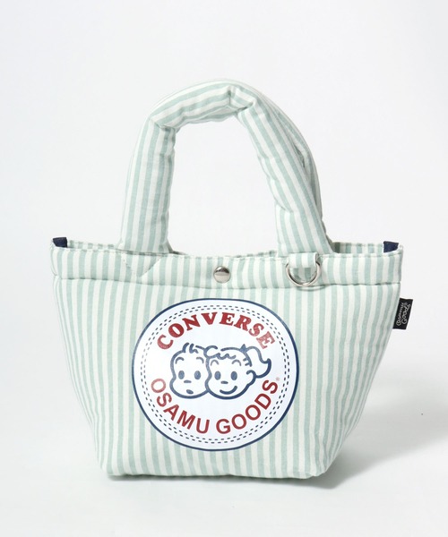 CONVERSE（コンバース）の「CONVERSE×OSAMU GOODS コラボ ストライプ ミニトートバッグ/ランチトート/レディース（トートバッグ・レディース・イエロー/サックスブルー/ピンク/グリーン・FREE）」の6枚目の写真