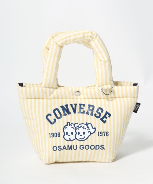 CONVERSE（コンバース）の「CONVERSE×OSAMU GOODS コラボ ストライプ ミニトートバッグ/ランチトート/レディース（トートバッグ・レディース・イエロー/サックスブルー/ピンク/グリーン・FREE）」の10枚目の写真