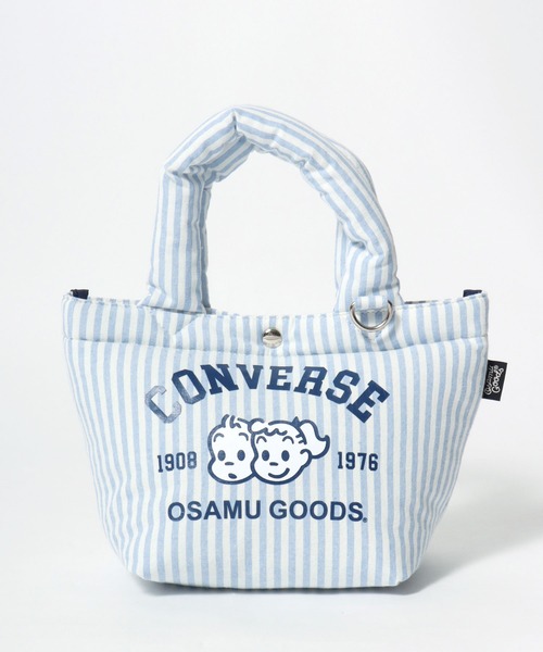 CONVERSE（コンバース）の「CONVERSE×OSAMU GOODS コラボ ストライプ ミニトートバッグ/ランチトート/レディース（トートバッグ・レディース・イエロー/サックスブルー/ピンク/グリーン・FREE）」の8枚目の写真