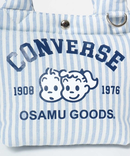CONVERSE（コンバース）の「CONVERSE×OSAMU GOODS コラボ ストライプ ミニトートバッグ/ランチトート/レディース（トートバッグ・レディース・イエロー/サックスブルー/ピンク/グリーン・FREE）」の9枚目の写真