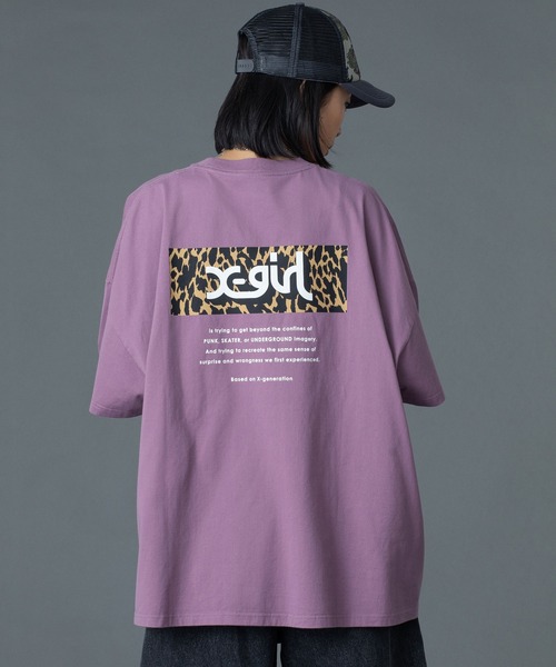 セール】LEOPARD BOX LOGO S/S BIG TEE DRESS（ドレス）｜X-girl