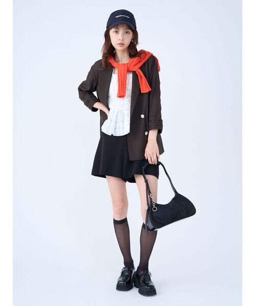 LAGUNAMOON（ラグナムーン）の「ダブルクロスショートパンツ（その他パンツ・レディース・モカ/ブラック・SMALL/MEDIUM）」の4枚目の写真