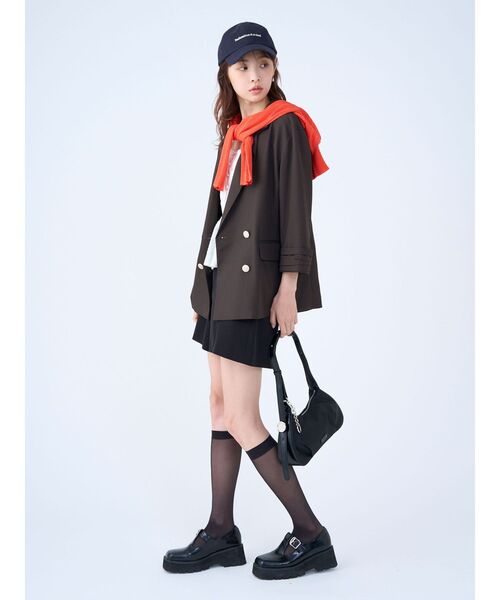 LAGUNAMOON（ラグナムーン）の「ダブルクロスショートパンツ（その他パンツ・レディース・モカ/ブラック・SMALL/MEDIUM）」の5枚目の写真