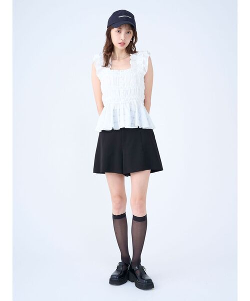 LAGUNAMOON（ラグナムーン）の「ダブルクロスショートパンツ（その他パンツ・レディース・モカ/ブラック・SMALL/MEDIUM）」の8枚目の写真