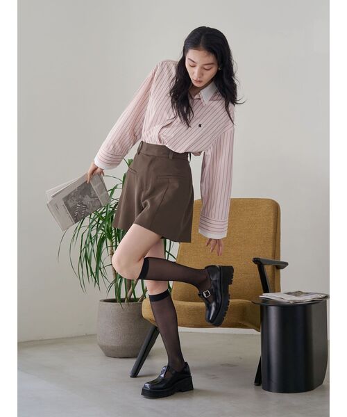 LAGUNAMOON（ラグナムーン）の「ダブルクロスショートパンツ（その他パンツ・レディース・モカ/ブラック・SMALL/MEDIUM）」の15枚目の写真