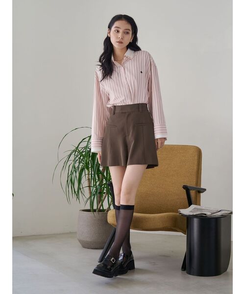 LAGUNAMOON（ラグナムーン）の「ダブルクロスショートパンツ（その他パンツ・レディース・モカ/ブラック・SMALL/MEDIUM）」の16枚目の写真