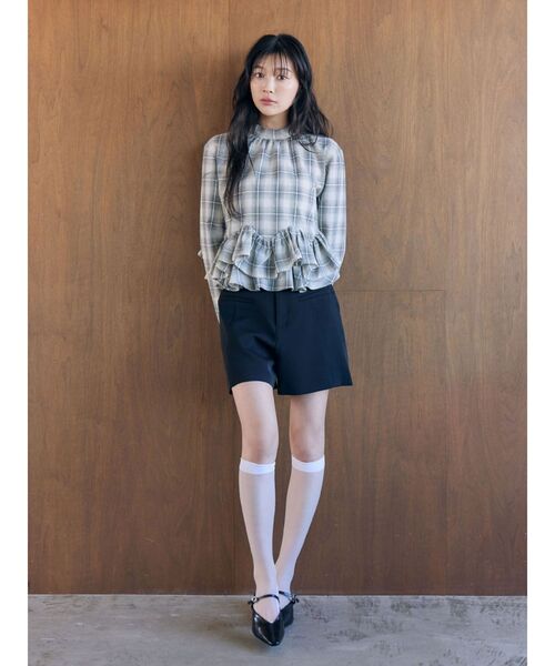 LAGUNAMOON（ラグナムーン）の「ダブルクロスショートパンツ（その他パンツ・レディース・モカ/ブラック・SMALL/MEDIUM）」の22枚目の写真