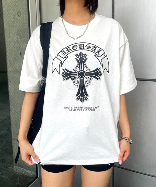 lilful（リルフル）の「【26年春夏新作】PUアップリケ半袖Tシャツ（Tシャツ/カットソー・メンズ・ブラック/ピンク/ネイビー/ホワイト/ホワイト系その他/ブラック系その他・M/L）」の3枚目の写真