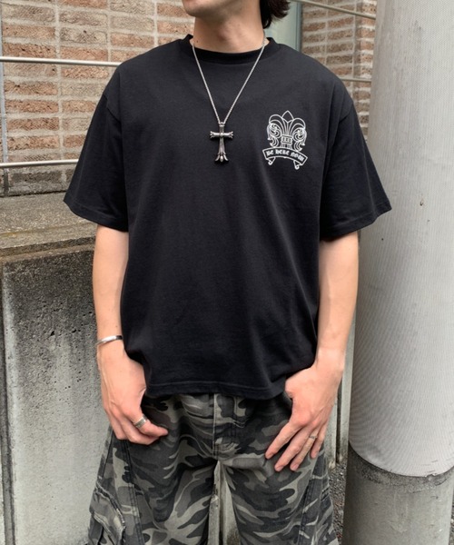 lilful（リルフル）の「【26年春夏新作】PUアップリケ半袖Tシャツ（Tシャツ/カットソー・メンズ・ブラック/ピンク/ネイビー/ホワイト/ホワイト系その他/ブラック系その他・M/L）」の4枚目の写真