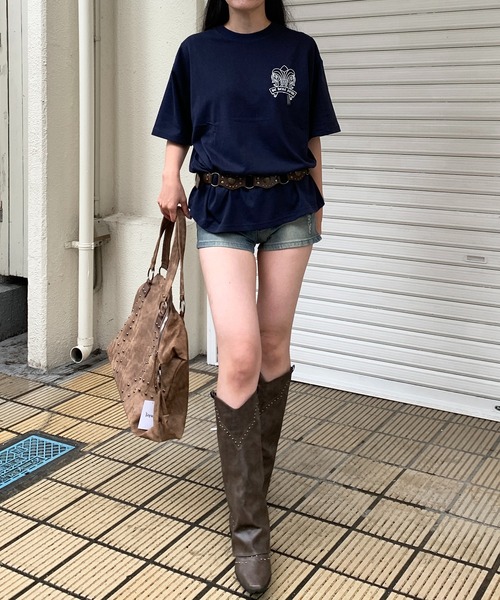 lilful（リルフル）の「【26年春夏新作】PUアップリケ半袖Tシャツ（Tシャツ/カットソー・メンズ・ブラック/ピンク/ネイビー/ホワイト/ホワイト系その他/ブラック系その他・M/L）」の22枚目の写真
