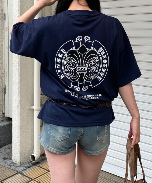 lilful（リルフル）の「【26年春夏新作】PUアップリケ半袖Tシャツ（Tシャツ/カットソー・メンズ・ブラック/ピンク/ネイビー/ホワイト/ホワイト系その他/ブラック系その他・M/L）」の20枚目の写真