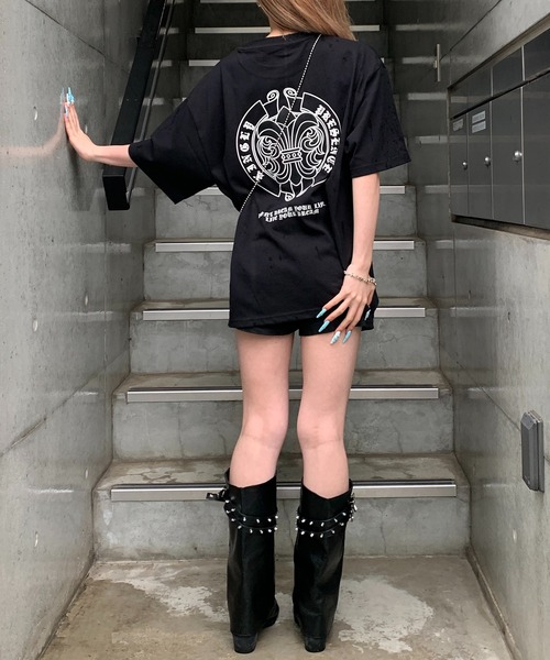 lilful（リルフル）の「【26年春夏新作】PUアップリケ半袖Tシャツ（Tシャツ/カットソー・メンズ・ブラック/ピンク/ネイビー/ホワイト/ホワイト系その他/ブラック系その他・M/L）」の17枚目の写真