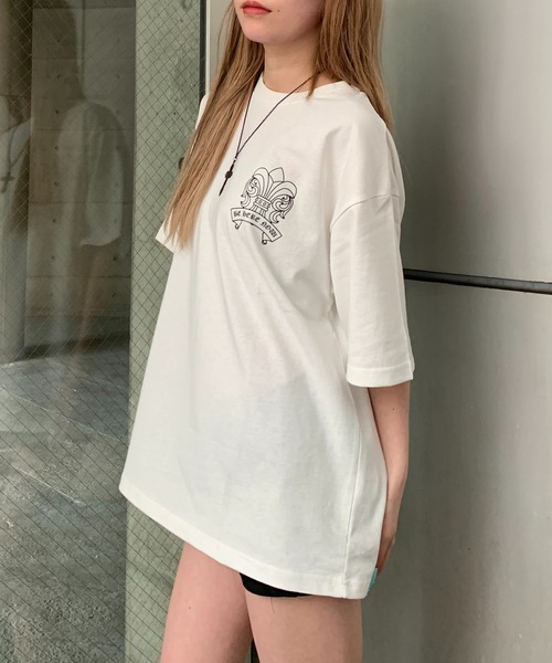 lilful（リルフル）の「【26年春夏新作】PUアップリケ半袖Tシャツ（Tシャツ/カットソー・メンズ・ブラック/ピンク/ネイビー/ホワイト/ホワイト系その他/ブラック系その他・M/L）」の9枚目の写真