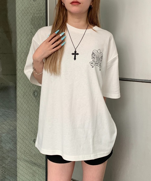 lilful（リルフル）の「【26年春夏新作】PUアップリケ半袖Tシャツ（Tシャツ/カットソー・メンズ・ブラック/ピンク/ネイビー/ホワイト/ホワイト系その他/ブラック系その他・M/L）」の7枚目の写真
