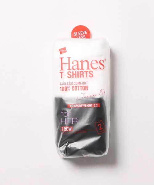 HANES(ヘインズ)の「Hanes(ヘインズ)ジャパンフィット ノースリーブTシャツ 無地アソートカラー2枚組/綿100% インナー レディース(Tシャツ/カットソー・レディース・ホワイト×ブラック/ホワイト系その他・M/L)」の3枚目の写真