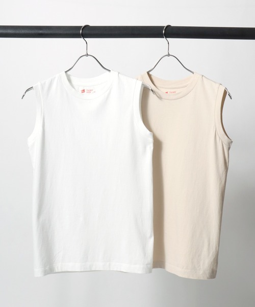 HANES(ヘインズ)の「Hanes(ヘインズ)ジャパンフィット ノースリーブTシャツ 無地アソートカラー2枚組/綿100% インナー レディース(Tシャツ/カットソー・レディース・ホワイト×ブラック/ホワイト系その他・M/L)」の13枚目の写真