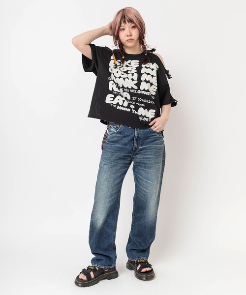 RNA(アールエヌエー)の「M2672 リボンスラッシュルーズTEE(Tシャツ/カットソー・レディース・ホワイト/ブラック/ブルー・MEDIUM)」の16枚目の写真