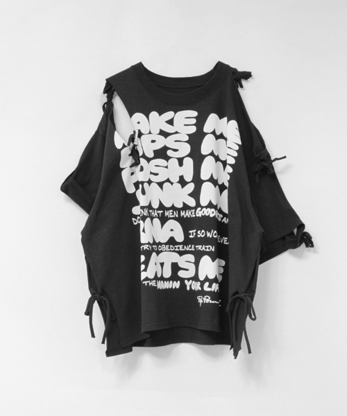RNA(アールエヌエー)の「M2672 リボンスラッシュルーズTEE(Tシャツ/カットソー・レディース・ホワイト/ブラック/ブルー・MEDIUM)」の12枚目の写真