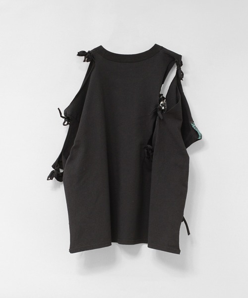 RNA(アールエヌエー)の「M2672 リボンスラッシュルーズTEE(Tシャツ/カットソー・レディース・ホワイト/ブラック/ブルー・MEDIUM)」の13枚目の写真