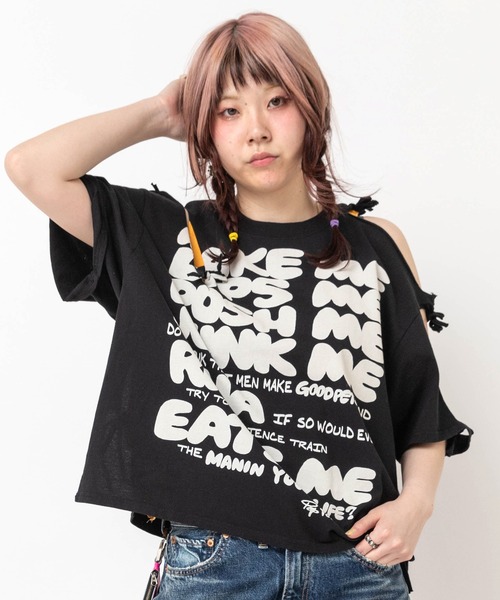 RNA(アールエヌエー)の「M2672 リボンスラッシュルーズTEE(Tシャツ/カットソー・レディース・ホワイト/ブラック/ブルー・MEDIUM)」の10枚目の写真