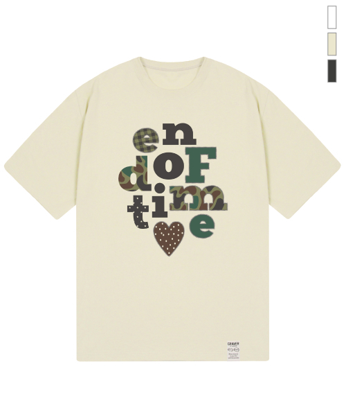 GRAVER（グレーバー）の「[ユニセックス]カモ END OF TIME 半袖Tシャツ_4カラー（Tシャツ/カットソー・レディース・チャコールグレー/ブラック/ホワイト/ベージュ・X-LARGE/SMALL/LARGE/MEDIUM）」の5枚目の写真