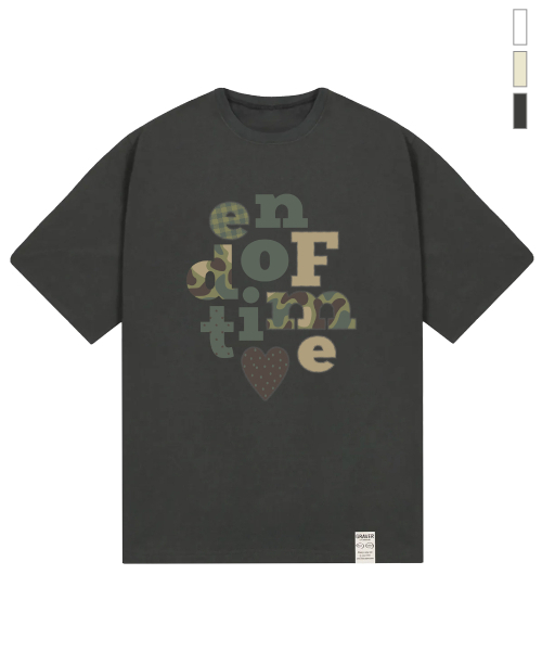 GRAVER（グレーバー）の「[ユニセックス]カモ END OF TIME 半袖Tシャツ_4カラー（Tシャツ/カットソー・レディース・チャコールグレー/ブラック/ホワイト/ベージュ・X-LARGE/SMALL/LARGE/MEDIUM）」の6枚目の写真