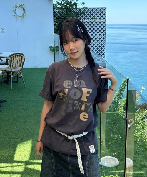 GRAVER（グレーバー）の「[ユニセックス]カモ END OF TIME 半袖Tシャツ_4カラー（Tシャツ/カットソー・レディース・チャコールグレー/ブラック/ホワイト/ベージュ・X-LARGE/SMALL/LARGE/MEDIUM）」の10枚目の写真