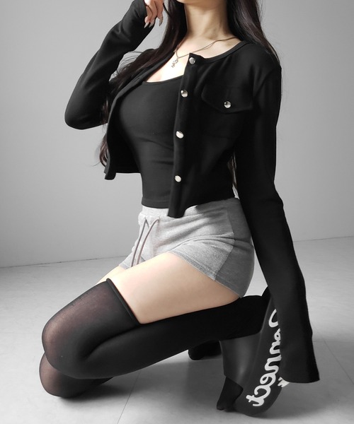 me+em select(ミームセレクト)の「【 2点セット 】アウトポケットカーディガン + キャミソールセット / ( 2piece set ) out pocket cardigan + camisole SET(アンサンブル・レディース・アイボリー/ブラック・FREE)」の10枚目の写真