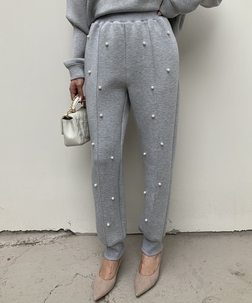 BIRTHDAY BASH(バースデイバッシュ)の「DIANA PEARL BEAUTY JOGGER PANTS(ダイアナパールビューティジョガーパンツ)(その他パンツ・レディース・グレー/ホワイト・SMALL/MEDIUM)」の5枚目の写真