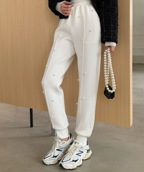 BIRTHDAY BASH(バースデイバッシュ)の「DIANA PEARL BEAUTY JOGGER PANTS(ダイアナパールビューティジョガーパンツ)(その他パンツ・レディース・グレー/ホワイト・SMALL/MEDIUM)」の16枚目の写真