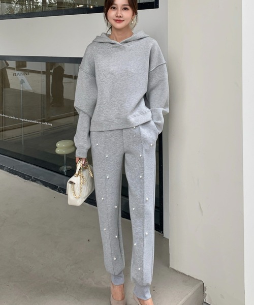 BIRTHDAY BASH(バースデイバッシュ)の「DIANA PEARL BEAUTY JOGGER PANTS(ダイアナパールビューティジョガーパンツ)(その他パンツ・レディース・グレー/ホワイト・SMALL/MEDIUM)」の21枚目の写真