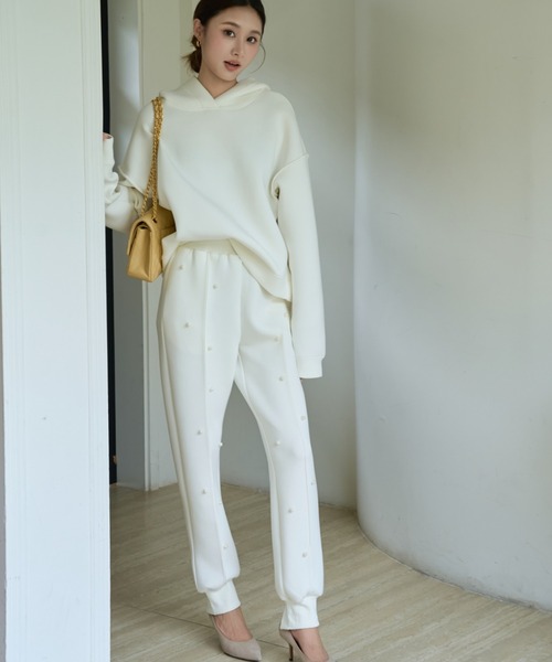 BIRTHDAY BASH(バースデイバッシュ)の「DIANA PEARL BEAUTY JOGGER PANTS(ダイアナパールビューティジョガーパンツ)(その他パンツ・レディース・グレー/ホワイト・SMALL/MEDIUM)」の10枚目の写真
