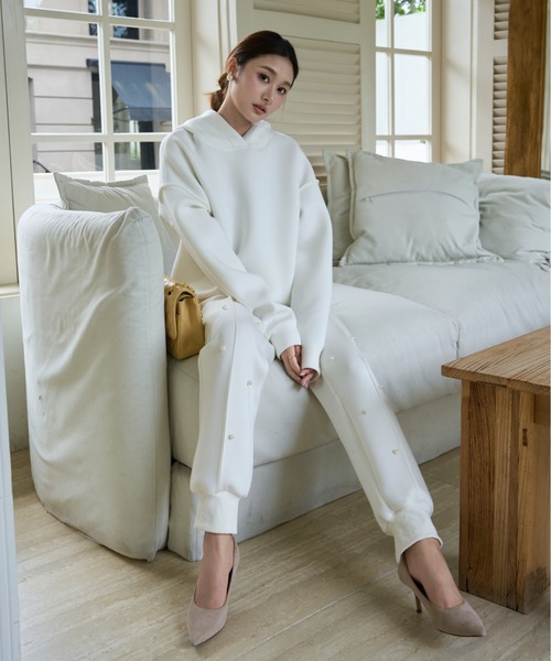BIRTHDAY BASH(バースデイバッシュ)の「DIANA PEARL BEAUTY JOGGER PANTS(ダイアナパールビューティジョガーパンツ)(その他パンツ・レディース・グレー/ホワイト・SMALL/MEDIUM)」の14枚目の写真