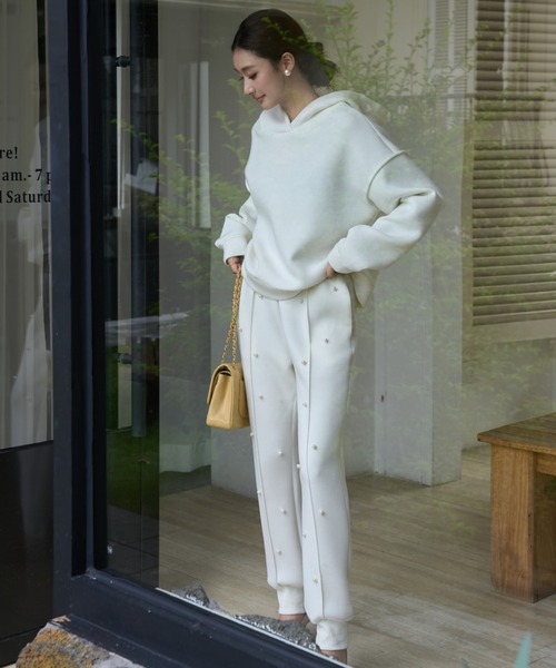 BIRTHDAY BASH(バースデイバッシュ)の「DIANA PEARL BEAUTY JOGGER PANTS(ダイアナパールビューティジョガーパンツ)(その他パンツ・レディース・グレー/ホワイト・SMALL/MEDIUM)」の15枚目の写真