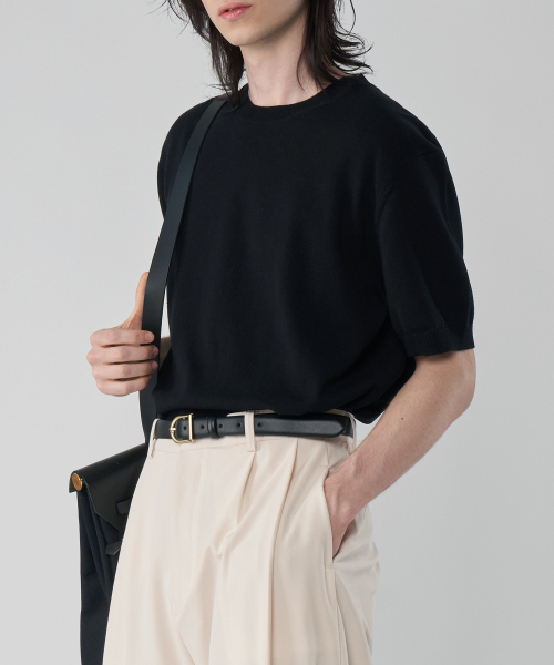 UNTAPPED STUDIO(アンタップドスタジオ)の「ウォッシャブルクールコットン半袖ラウンドニット5COLOR(Tシャツ/カットソー・レディース・ブラック/ネイビー/グリーン/オートミール/ライトブルー・M(95)/L/XL/2XL/XXX-LARGE)」の7枚目の写真