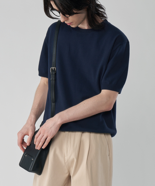 UNTAPPED STUDIO(アンタップドスタジオ)の「ウォッシャブルクールコットン半袖ラウンドニット5COLOR(Tシャツ/カットソー・レディース・ブラック/ネイビー/グリーン/オートミール/ライトブルー・M(95)/L/XL/2XL/XXX-LARGE)」の8枚目の写真