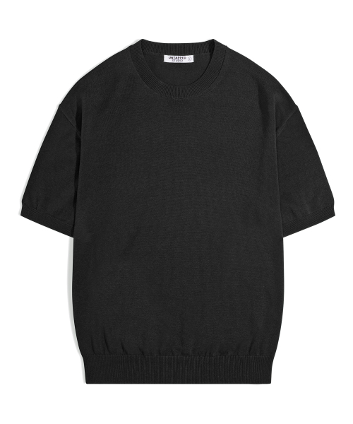 UNTAPPED STUDIO(アンタップドスタジオ)の「ウォッシャブルクールコットン半袖ラウンドニット5COLOR(Tシャツ/カットソー・レディース・ブラック/ネイビー/グリーン/オートミール/ライトブルー・M(95)/L/XL/2XL/XXX-LARGE)」の12枚目の写真