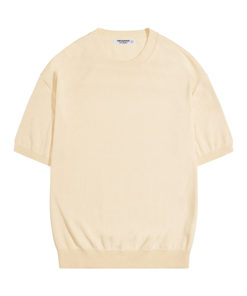 UNTAPPED STUDIO(アンタップドスタジオ)の「ウォッシャブルクールコットン半袖ラウンドニット5COLOR(Tシャツ/カットソー・レディース・ブラック/ネイビー/グリーン/オートミール/ライトブルー・M(95)/L/XL/2XL/XXX-LARGE)」の14枚目の写真