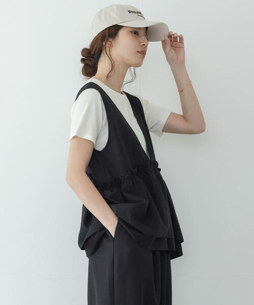 URBAN RESEARCH Sonny Label（アーバンリサーチサニーレーベル）の「ペプラムフリルアソートオールインワン（サロペット/オーバーオール・レディース・インディゴブルー/ブラック・38/36）」の3枚目の写真